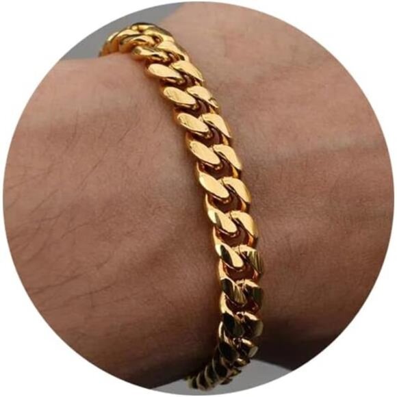 Stainless Steel Cuban Chain Bracelets for Men Women 6.5/7/7.5/8/9inch Stainless - Picture 1 of 7